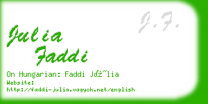 julia faddi business card